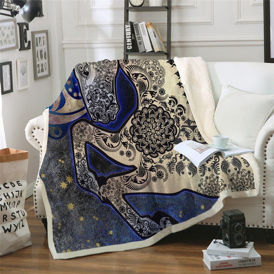 Horse Sherpa Fleece Blanket