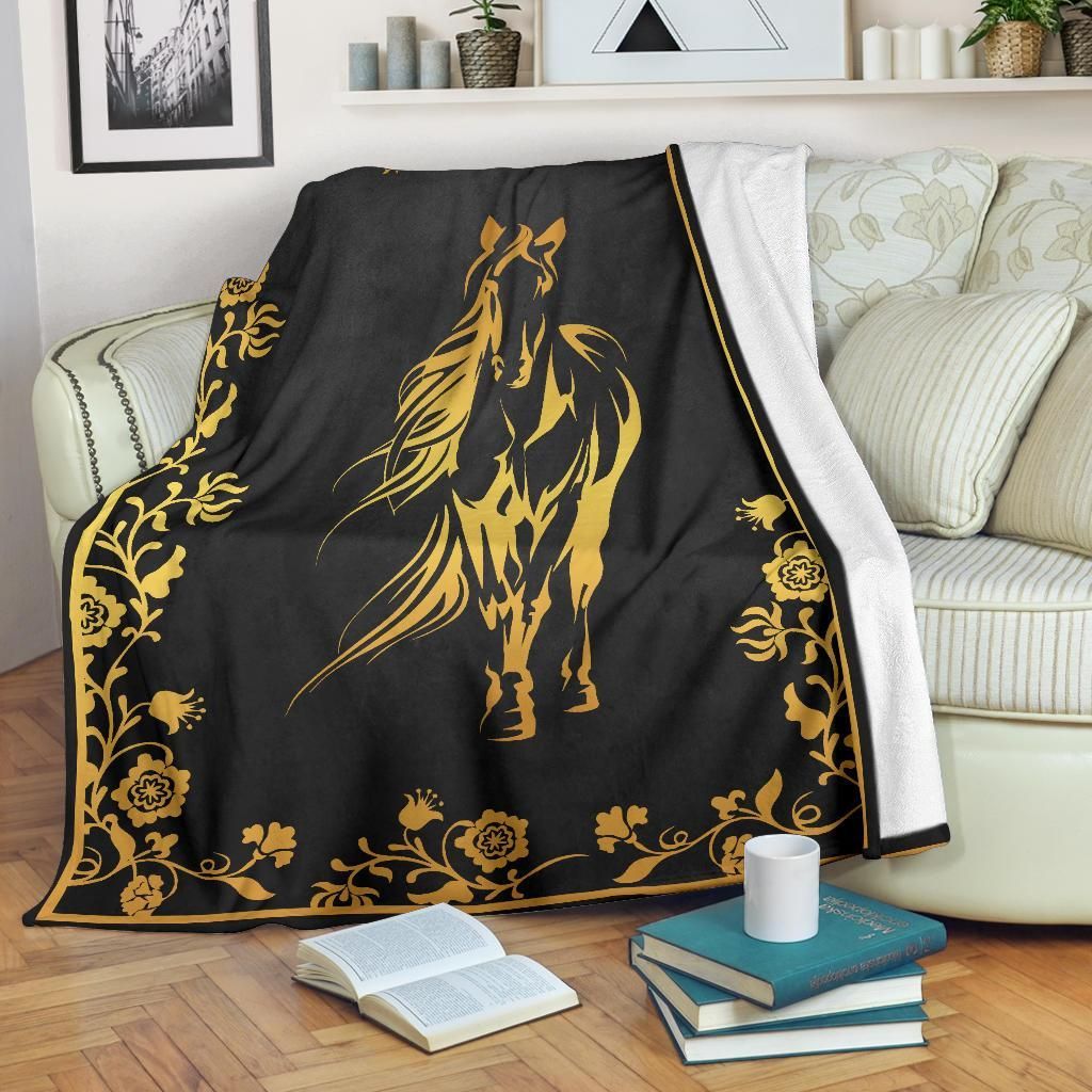 Horse Sherpa Fleece Blanket