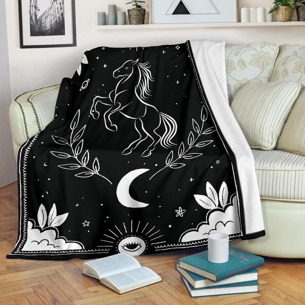 Horse Sherpa Fleece Blanket