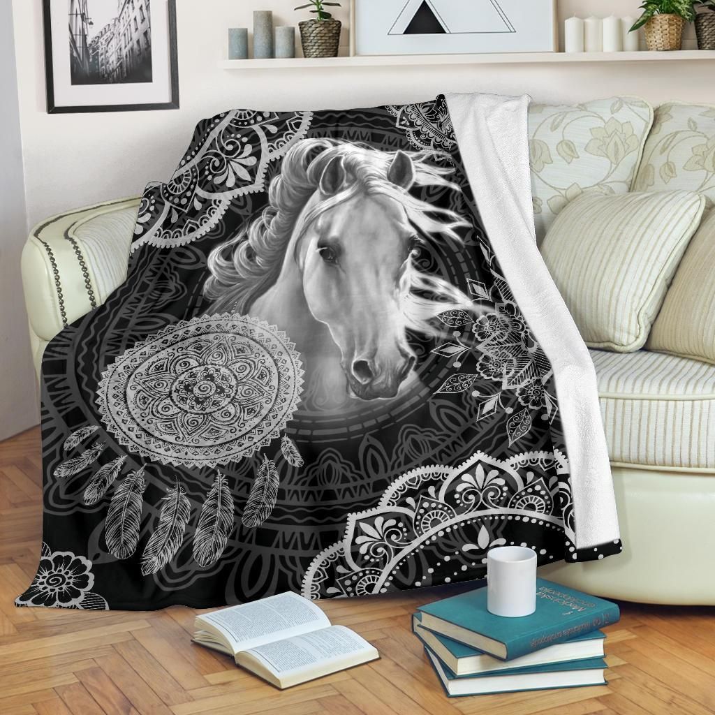 Horse Sherpa Fleece Blanket