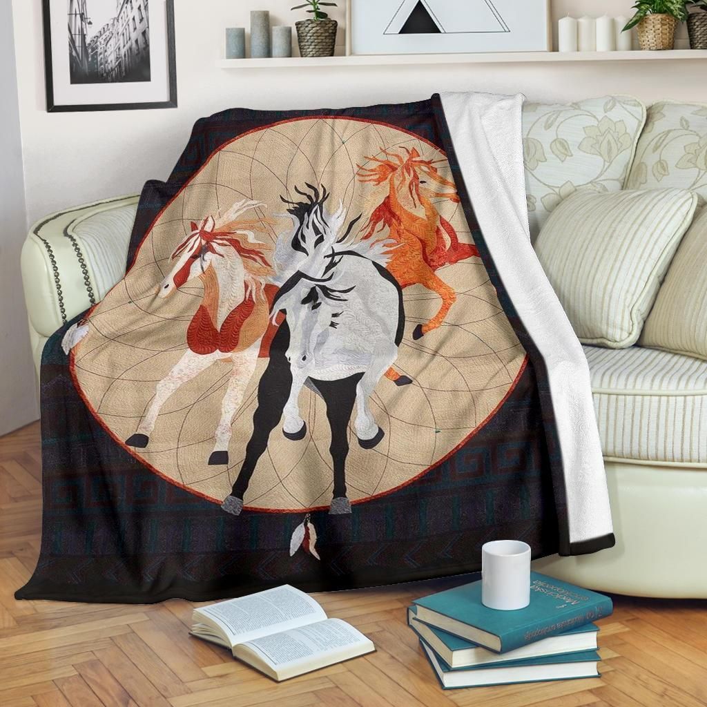 Horse Sherpa Fleece Blanket