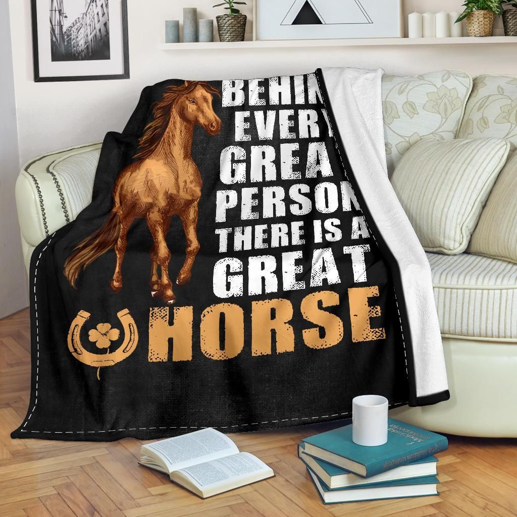 Horse Sherpa Fleece Blanket