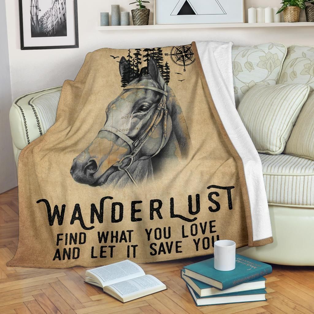 Horse Sherpa Fleece Blanket