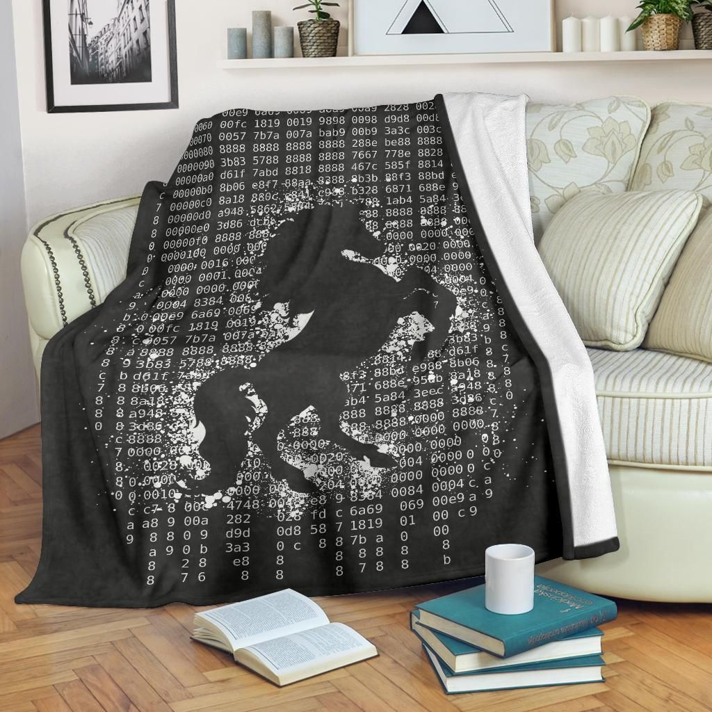 Horse Sherpa Fleece Blanket