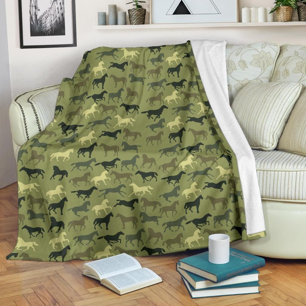 Horse Sherpa Fleece Blanket
