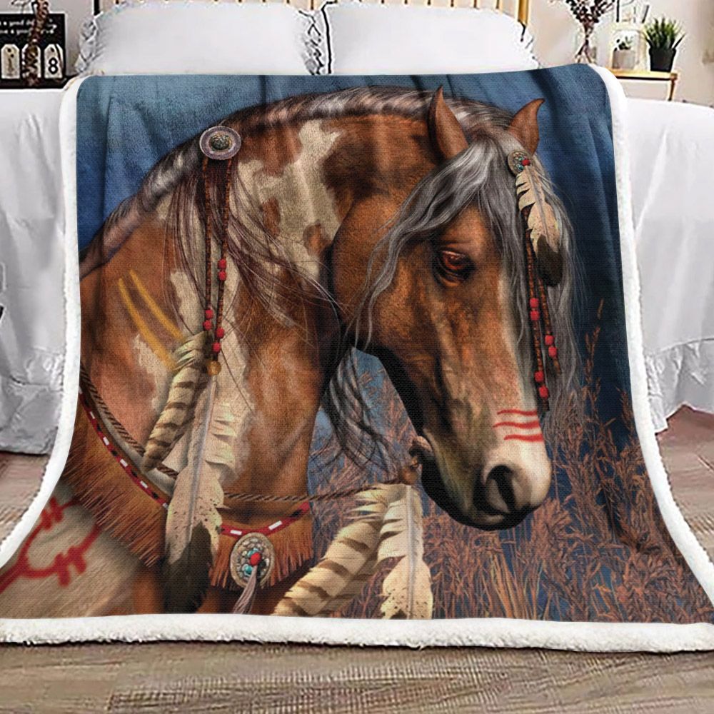 Horse Collection Sherpa Fleece Blanket