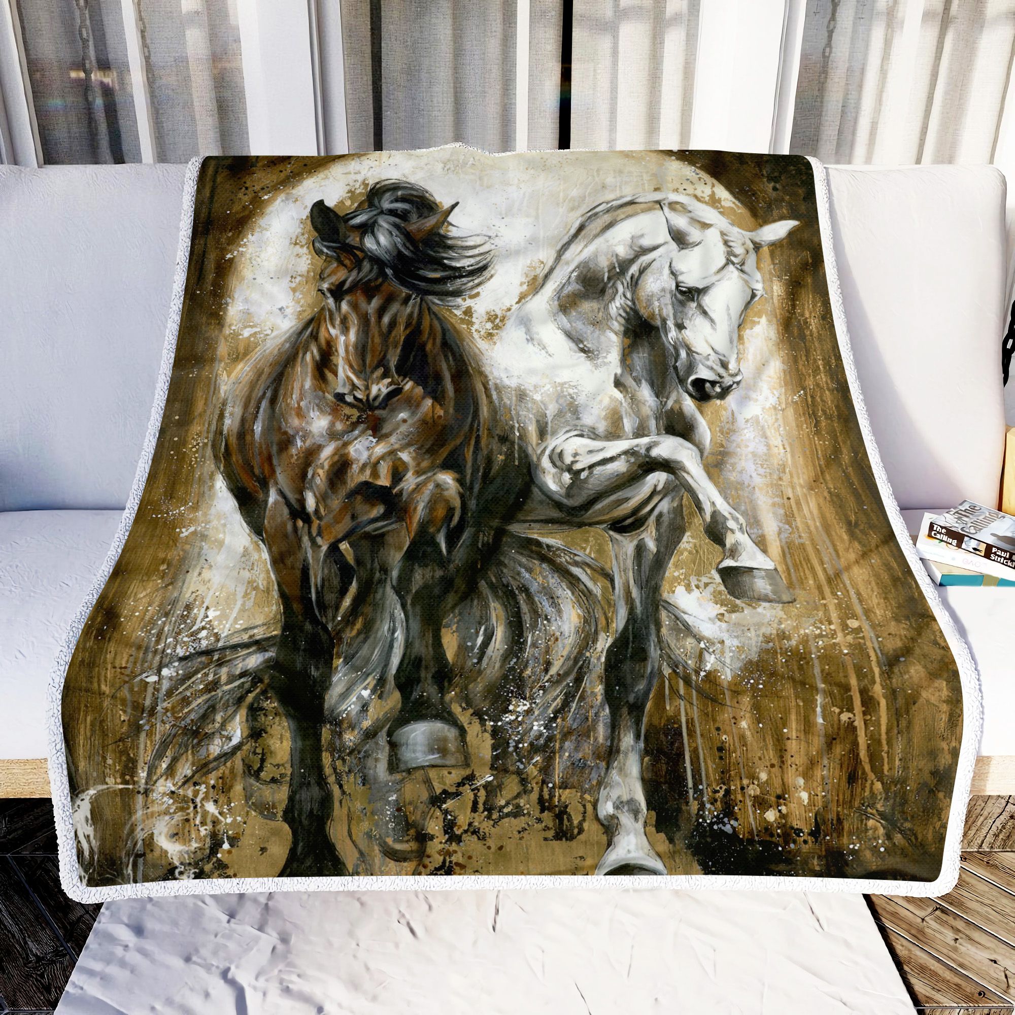 Horse Couple Art Fleece Blanket