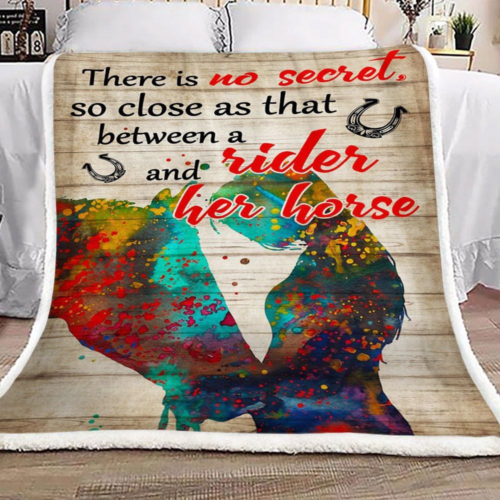 Horse Cowgirl Family Sherpa Fleece Blanket