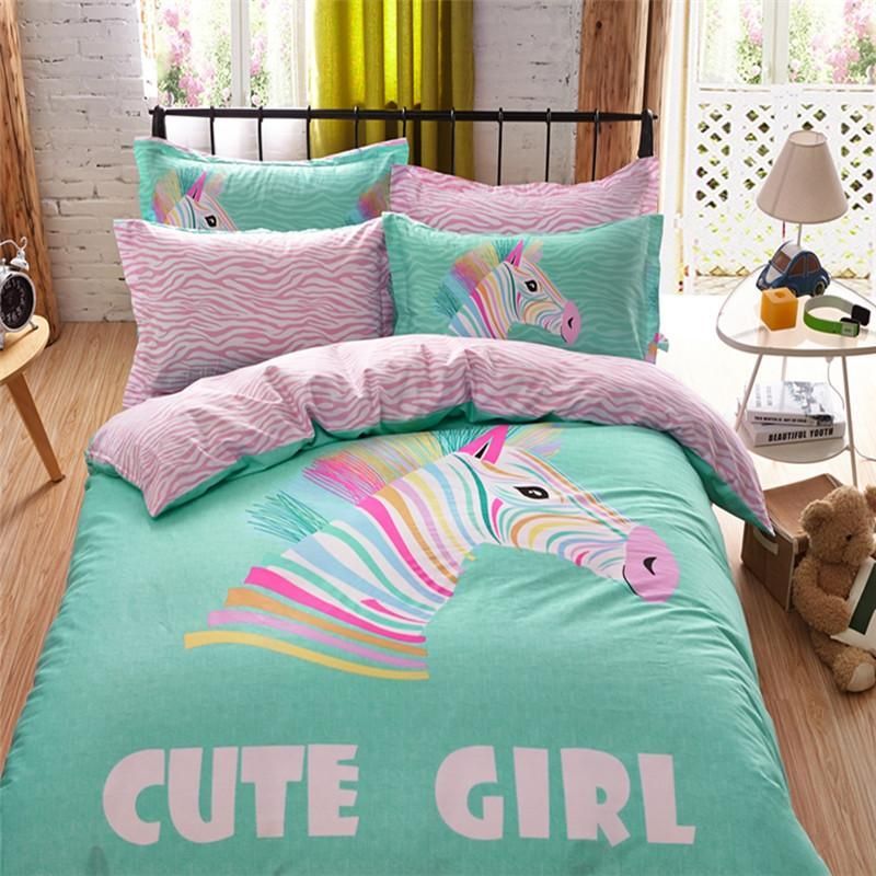 Horse cute girl Bedding Set