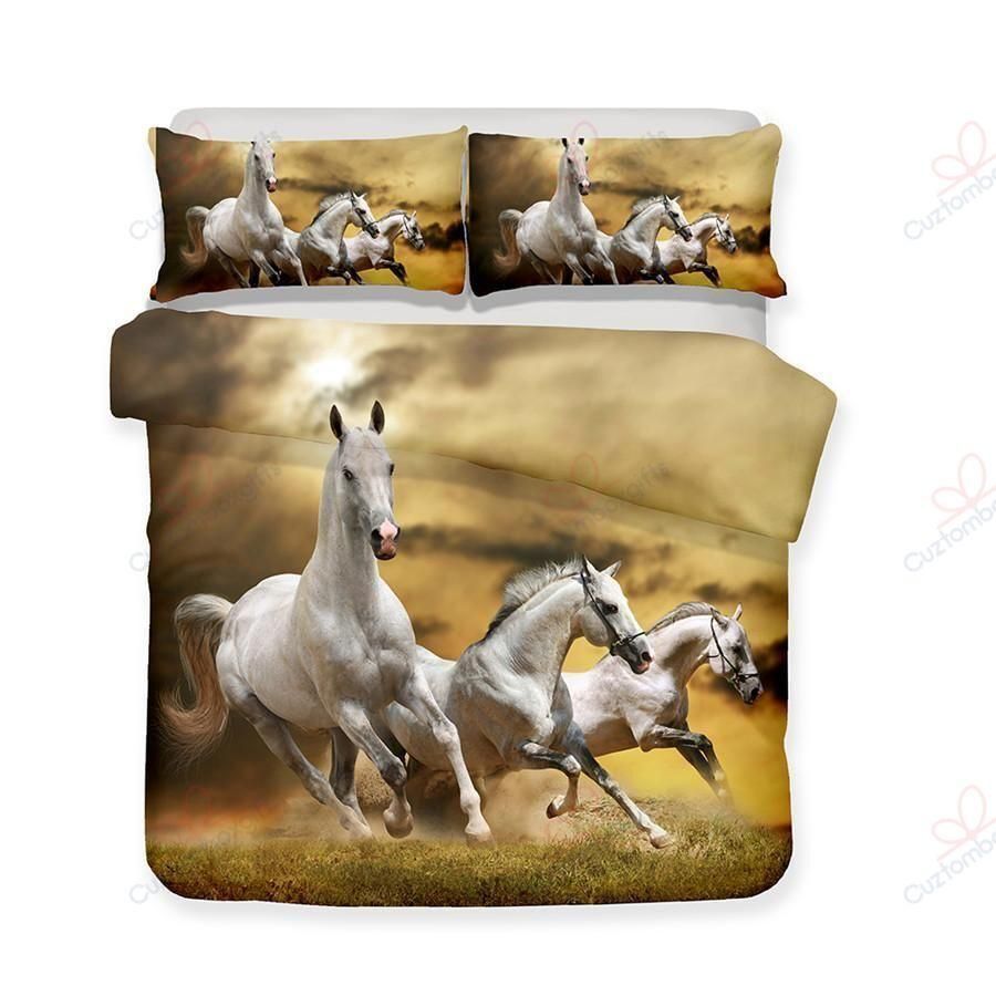 Horse Cute Running Printed Bedding Set