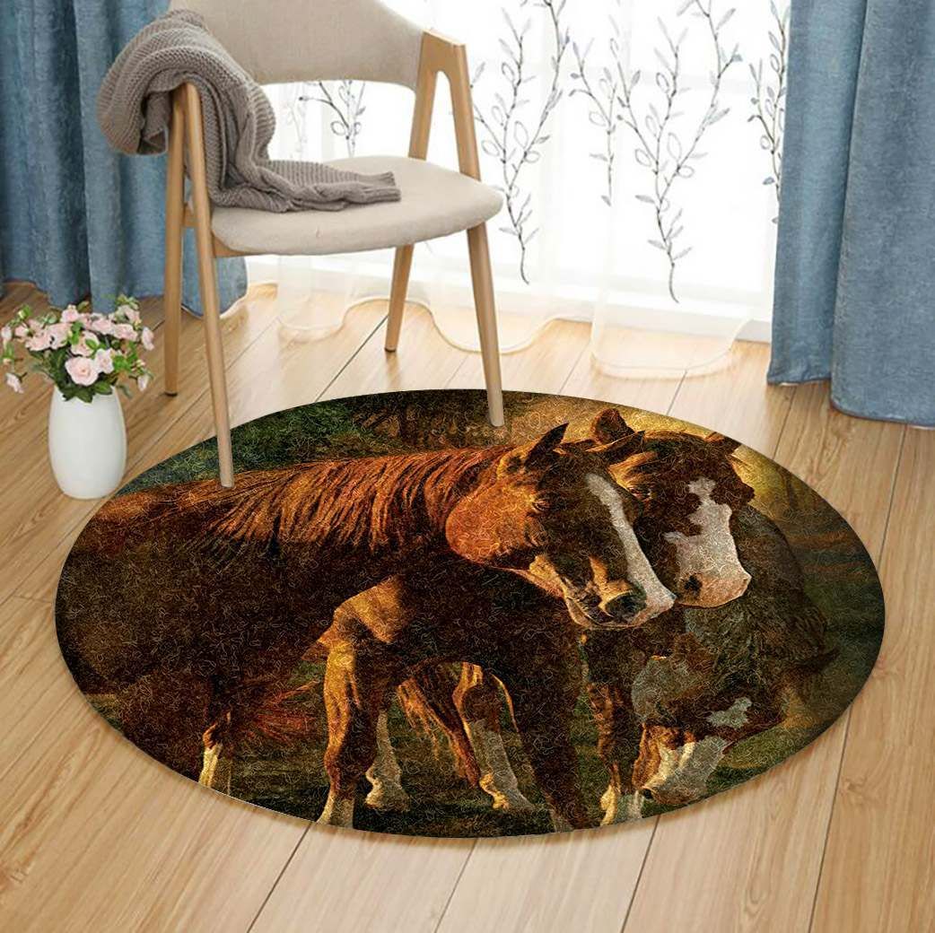 Horse Round Carpet