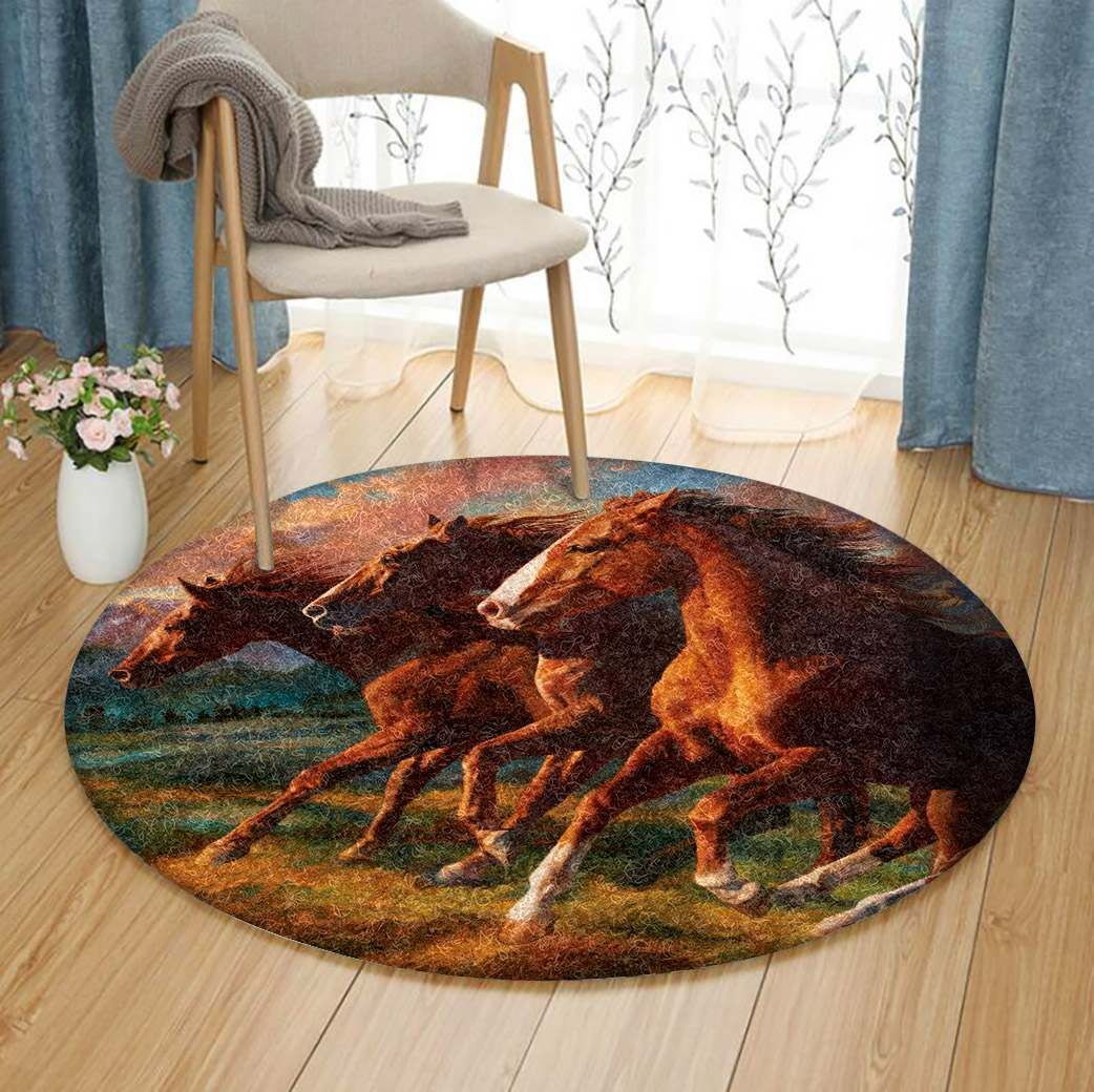 Horse Round Carpet