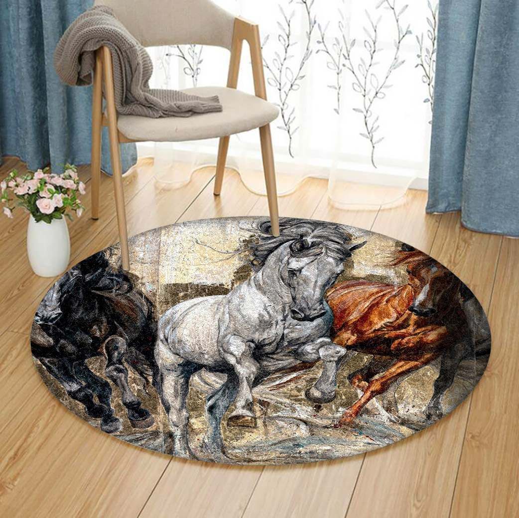 Horse Round Carpet