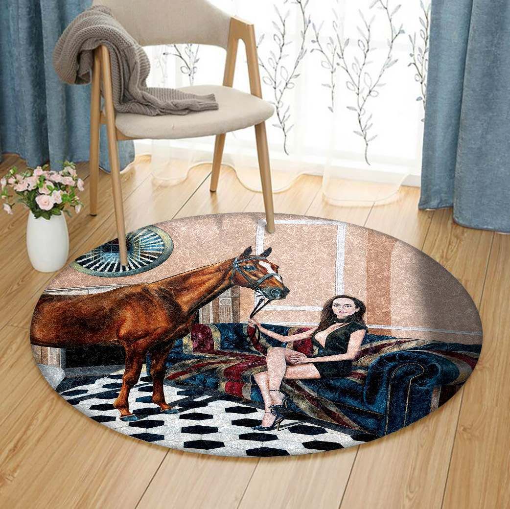 Horse Round Carpet