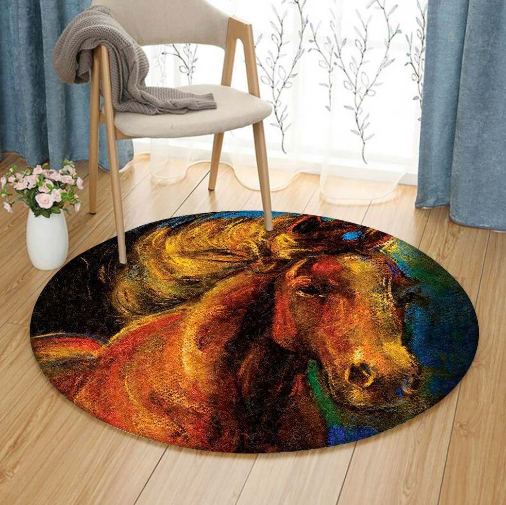 Horse Round Carpet