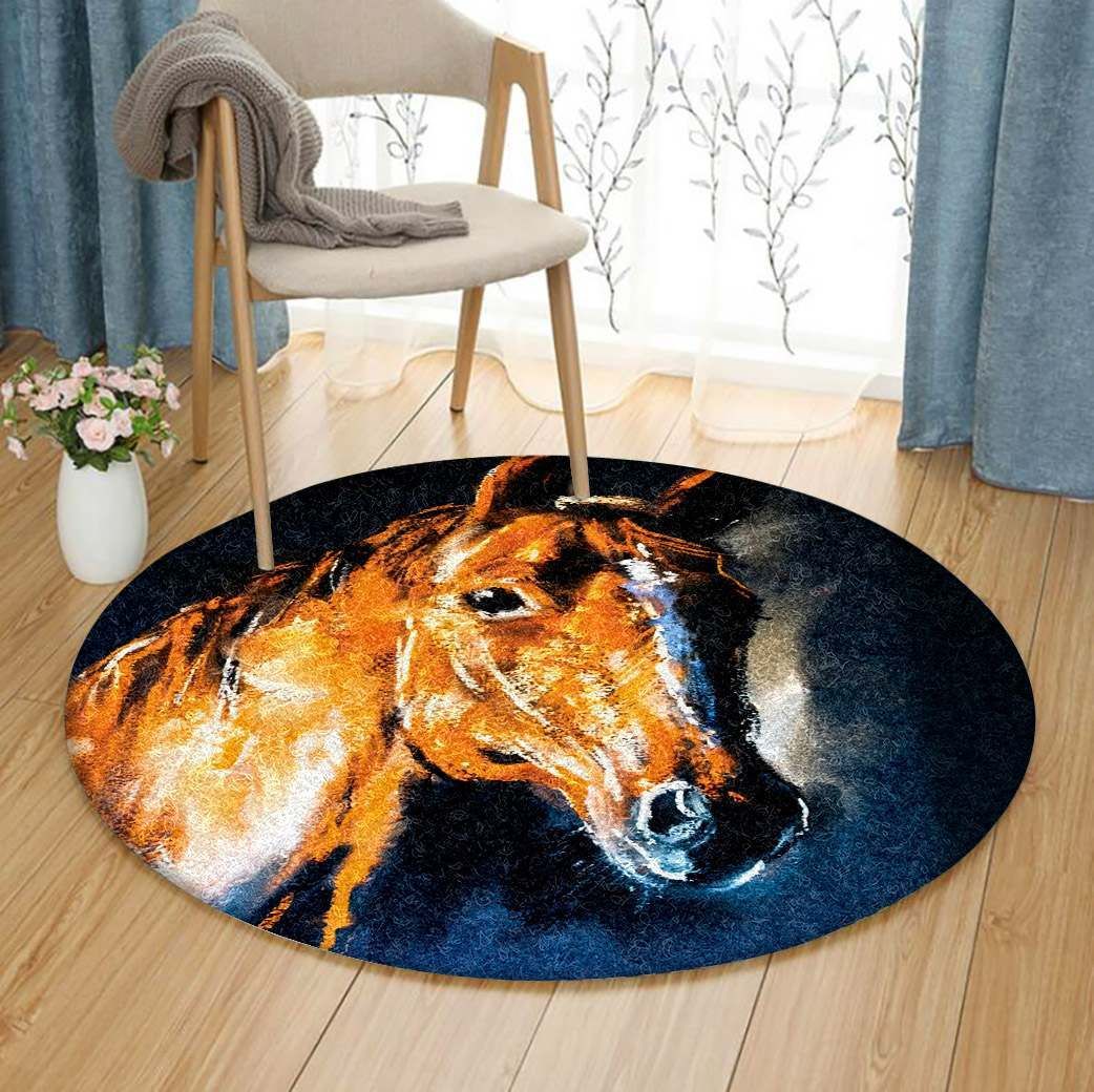 Horse Round Carpet