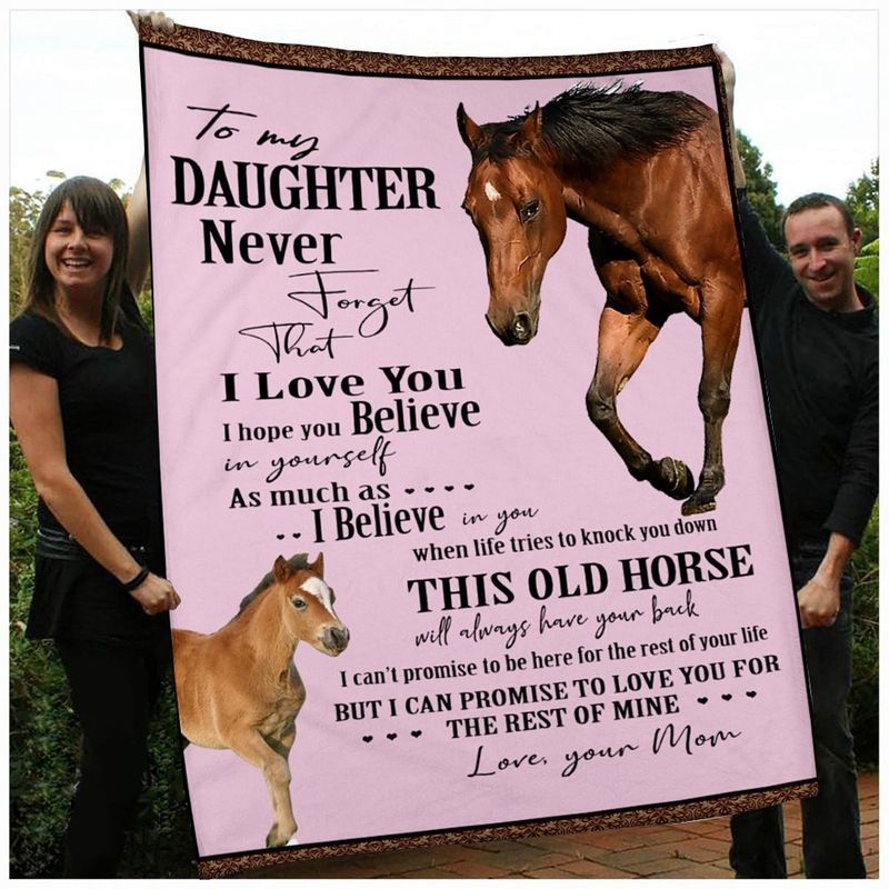 Horse Daughter And Mom Sherpa Fleece Blanket
