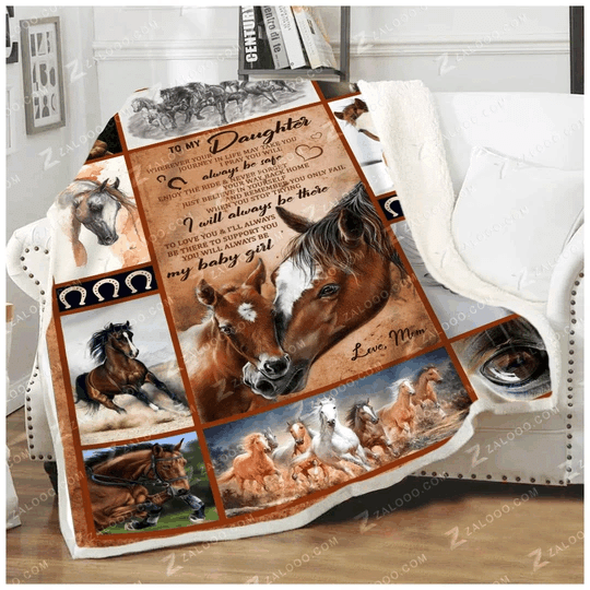 Horse Daughter Sherpa Fleece Blanket
