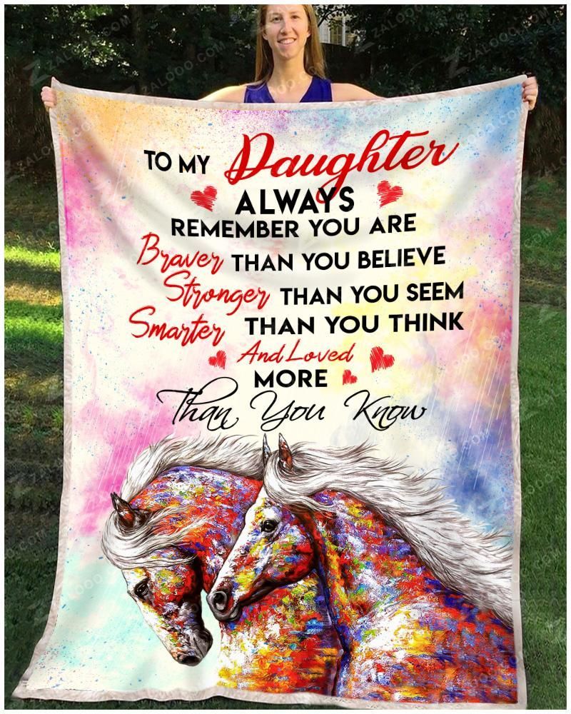 Horse Daughter You Are Loved More Than You Know Sherpa Fleece Blanket