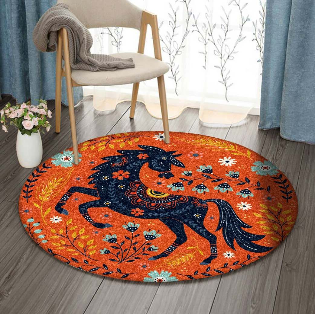 Horse Round Carpet