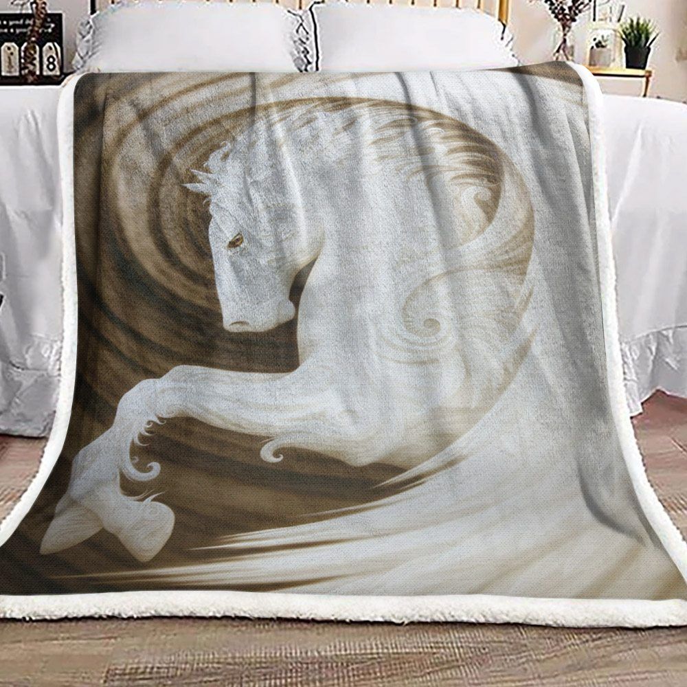 Horse Sherpa Fleece Blanket