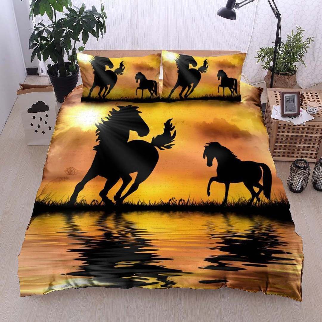 Horse Twin Queen King Cotton Bed Sheets Spread Comforter Bedding Set