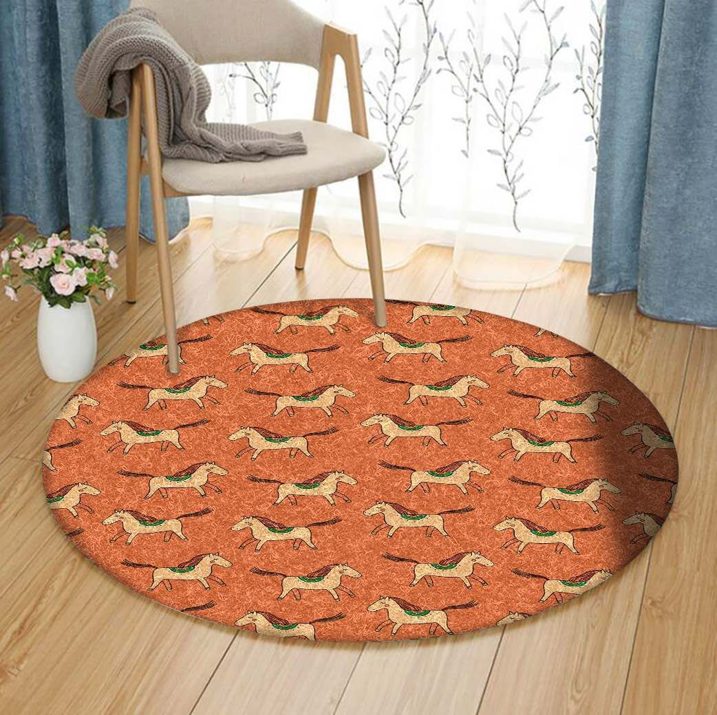 Horse Round Carpet