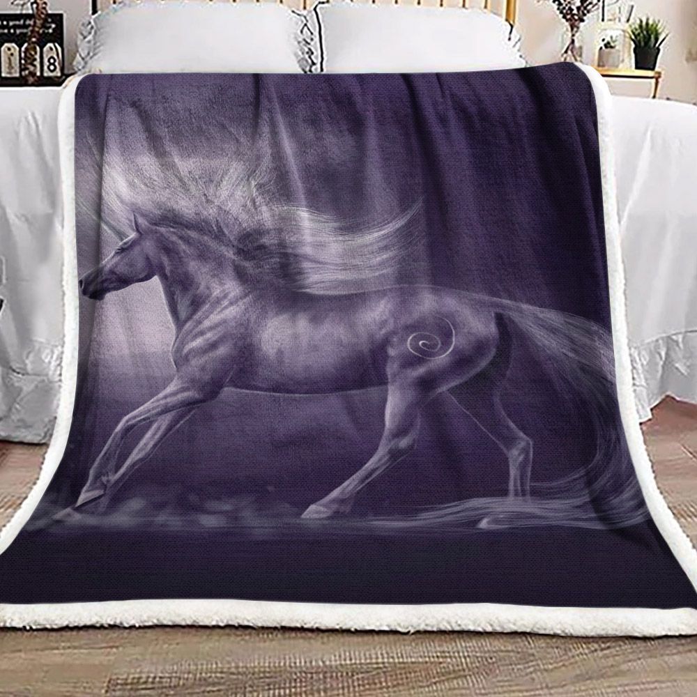 Horse Sherpa Fleece Blanket
