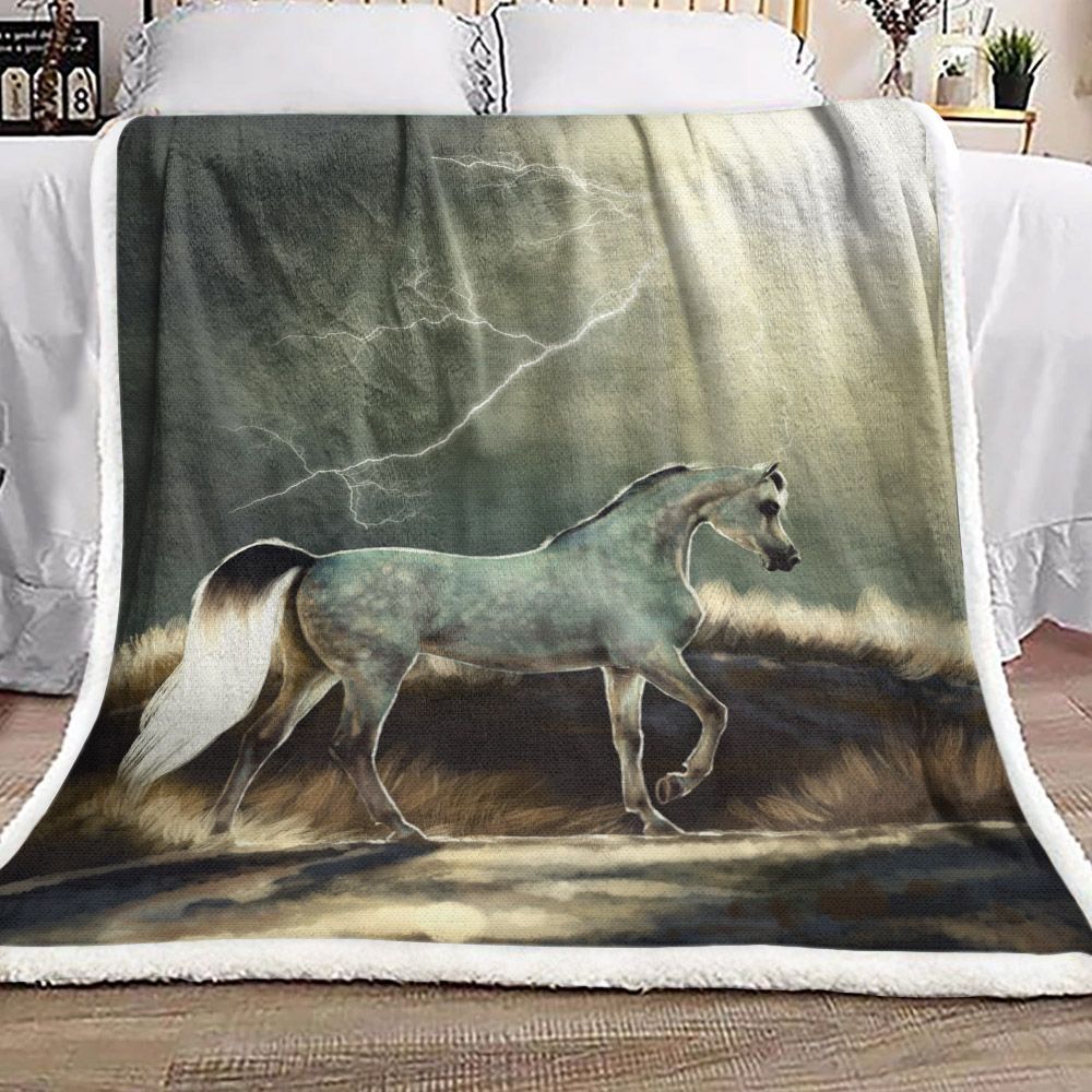 Horse Sherpa Fleece Blanket