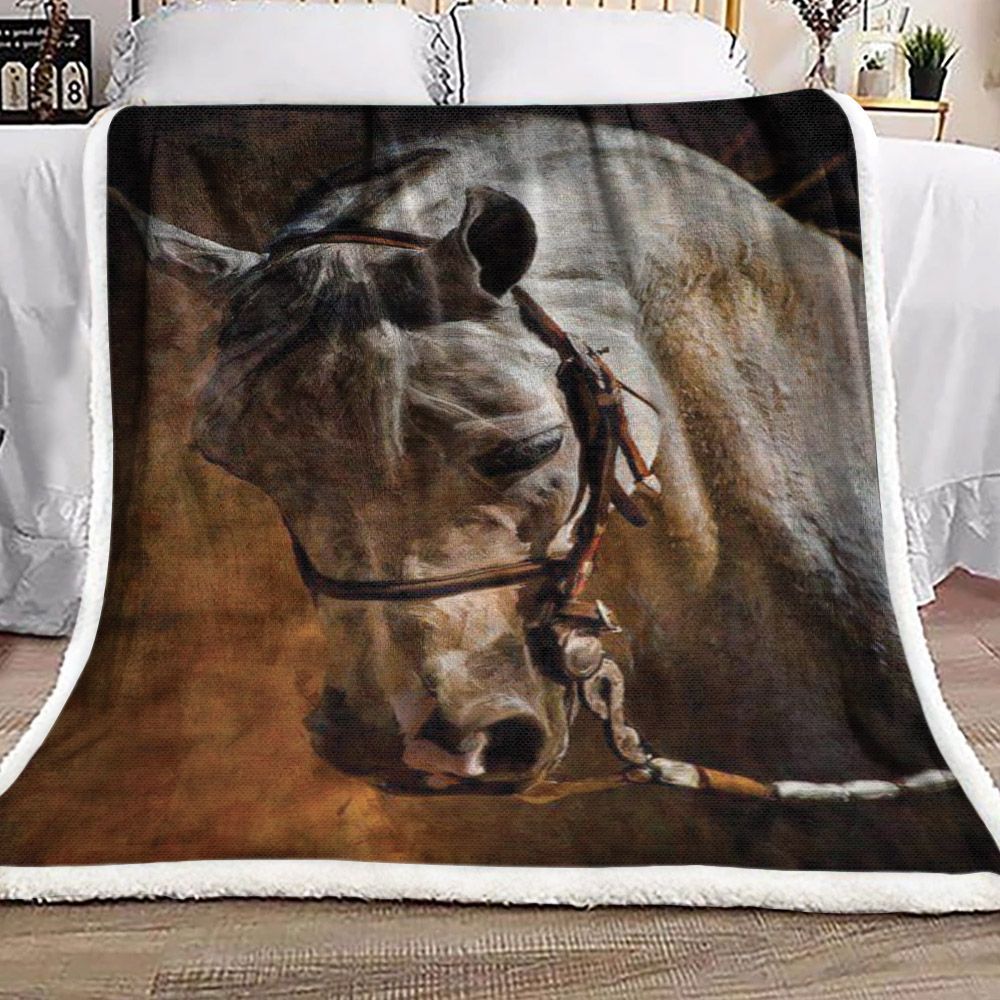 Horse Sherpa Fleece Blanket