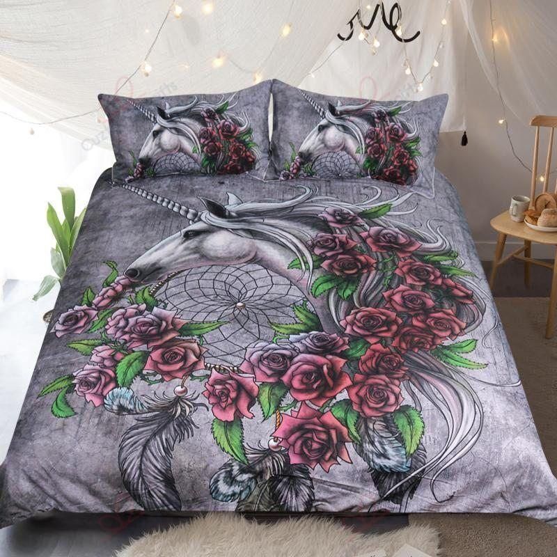 Horse Dreamcatcher Flower Printed Bedding Set