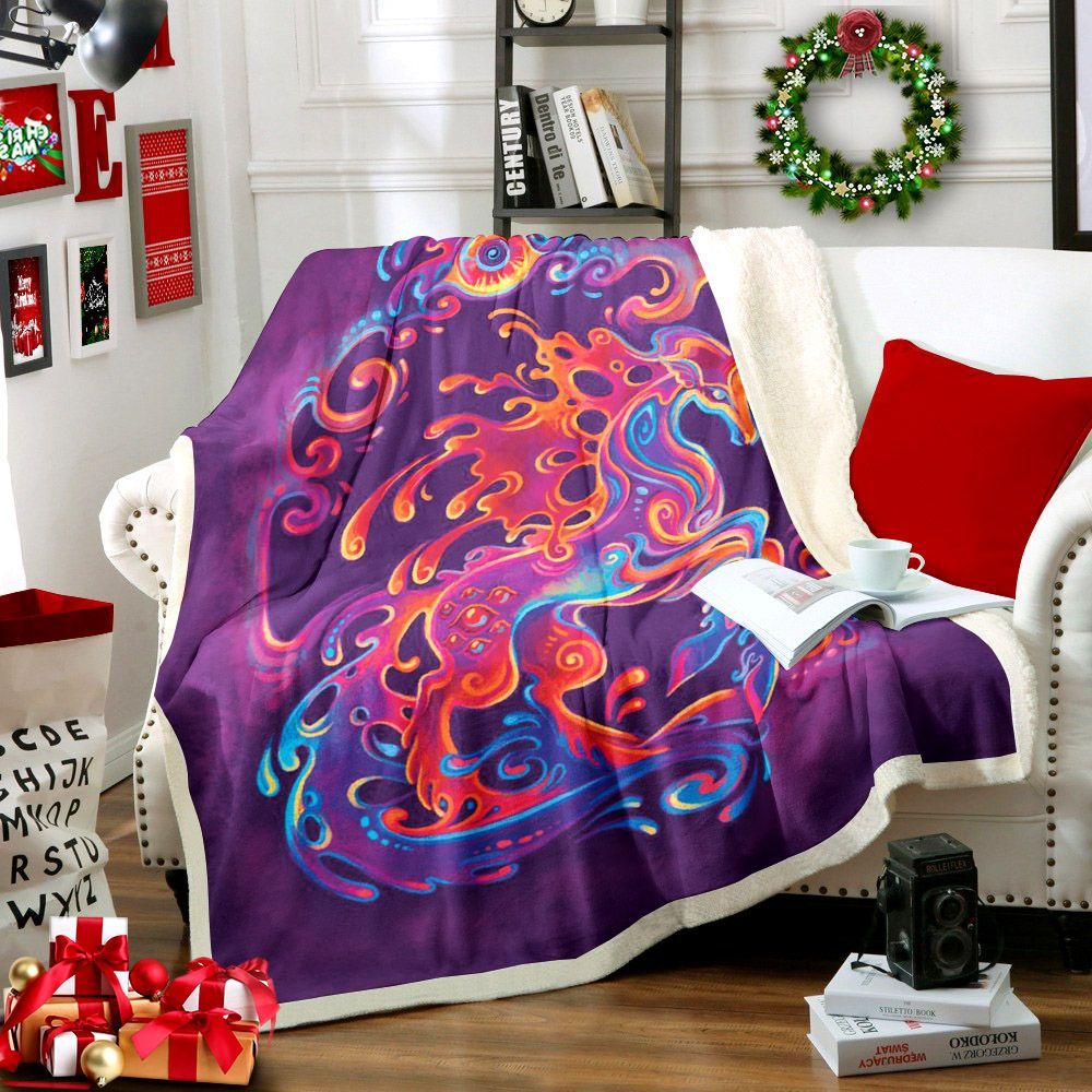 Horse Sherpa Fleece Blanket