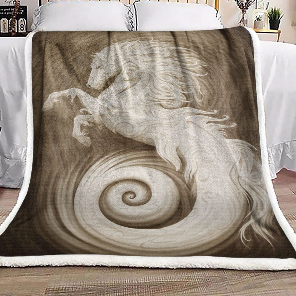 Horse Sherpa Fleece Blanket