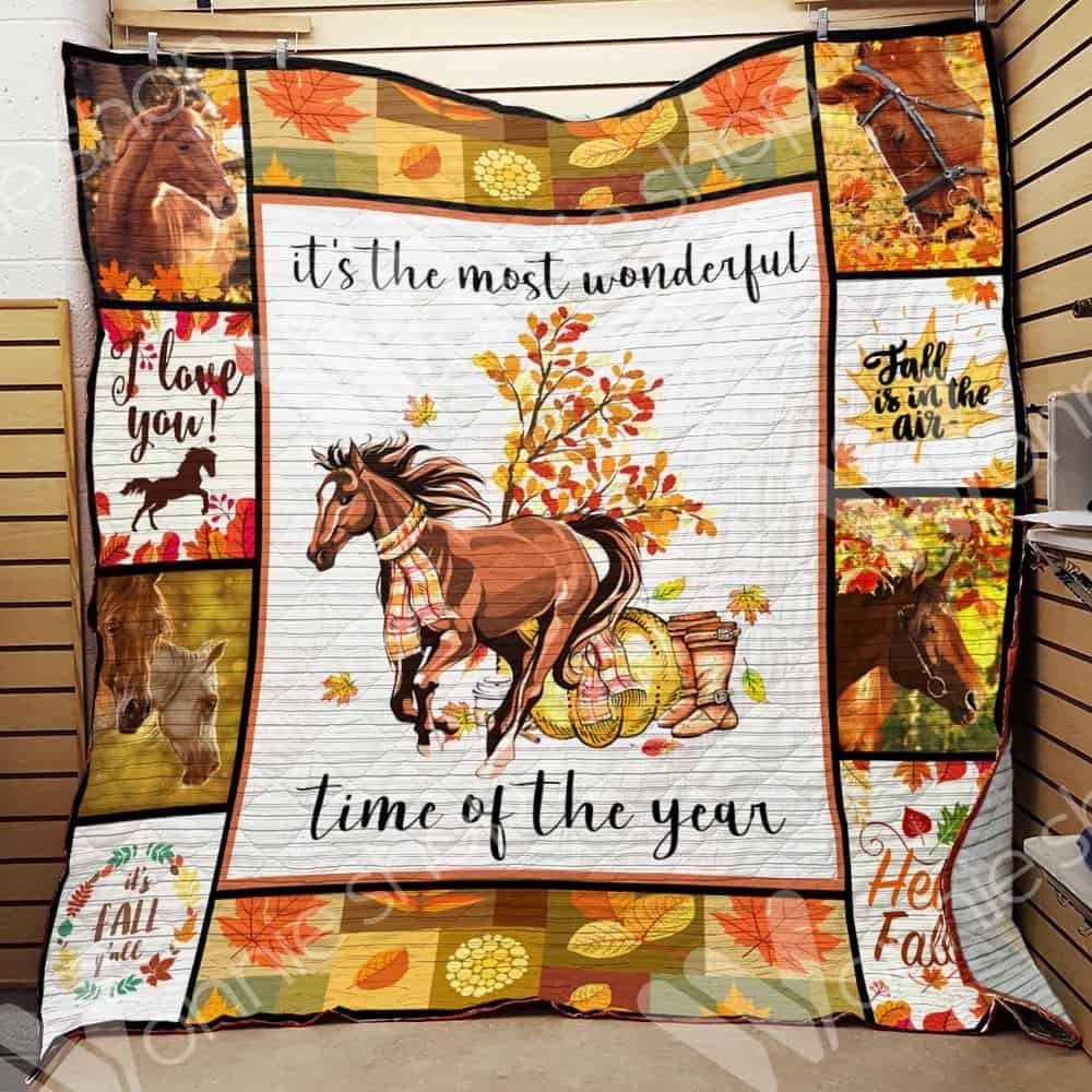 Horse Fall CL15100207MDQ Quilt Blanket