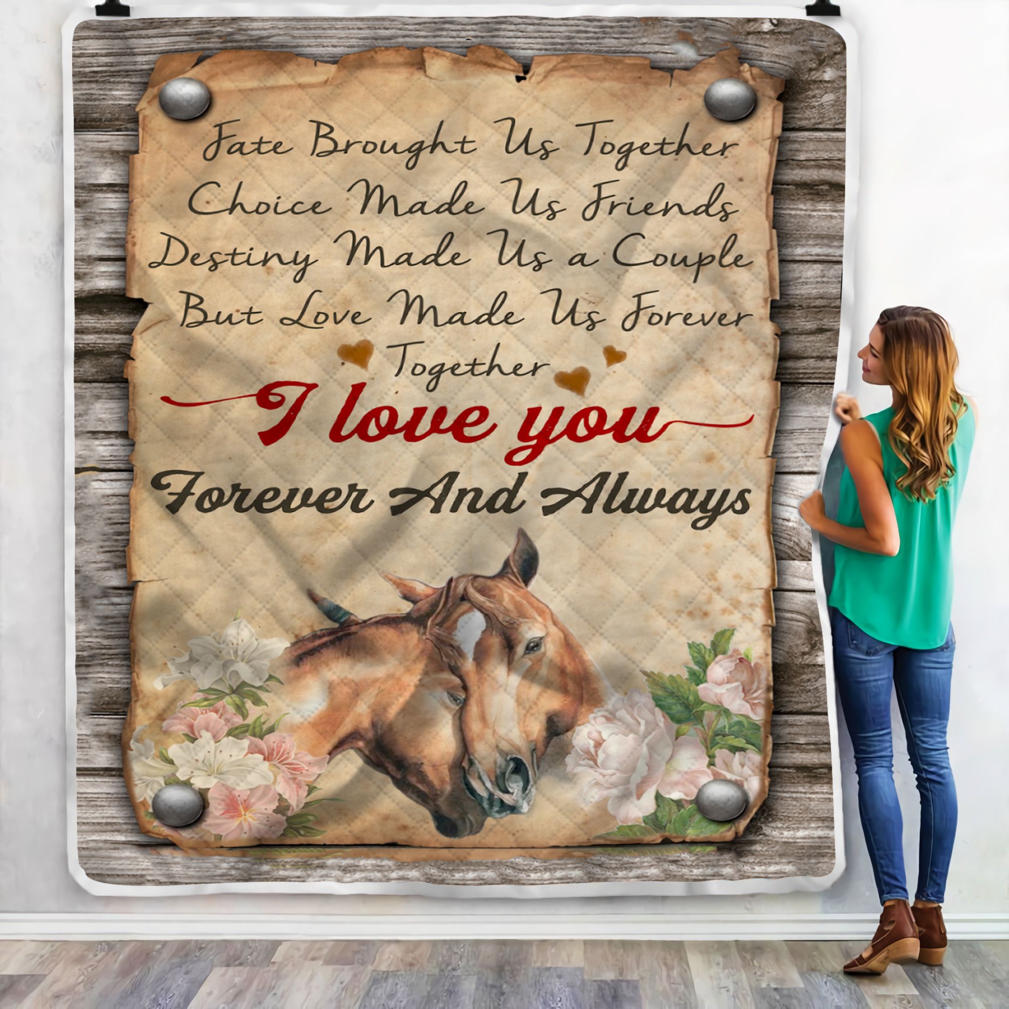 Horse Fate Brought Us Together Fleece Blanket