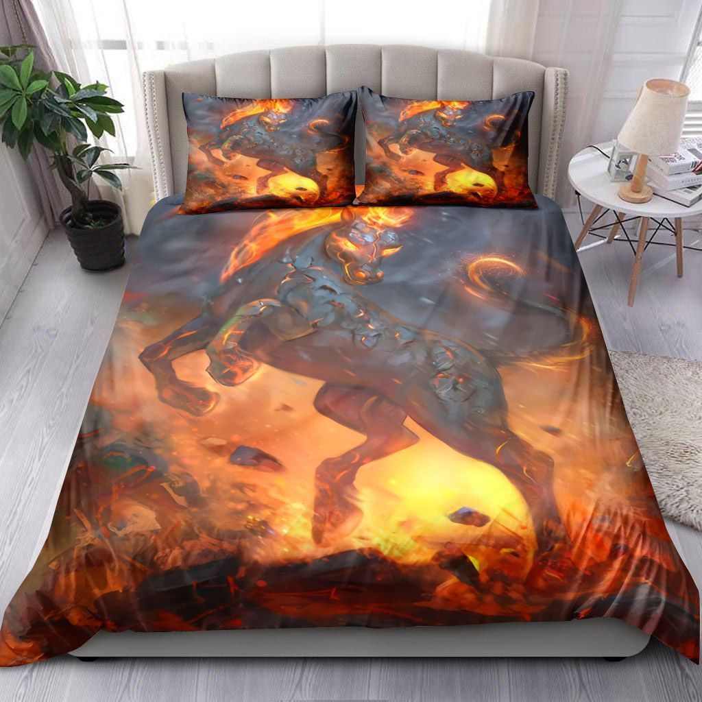 Horse Fire Bedding Set