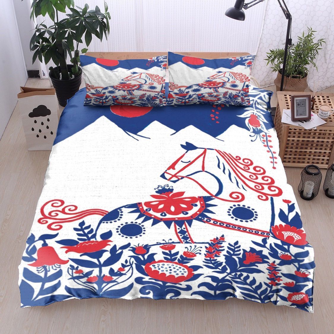 Horse Flower Bedding Set