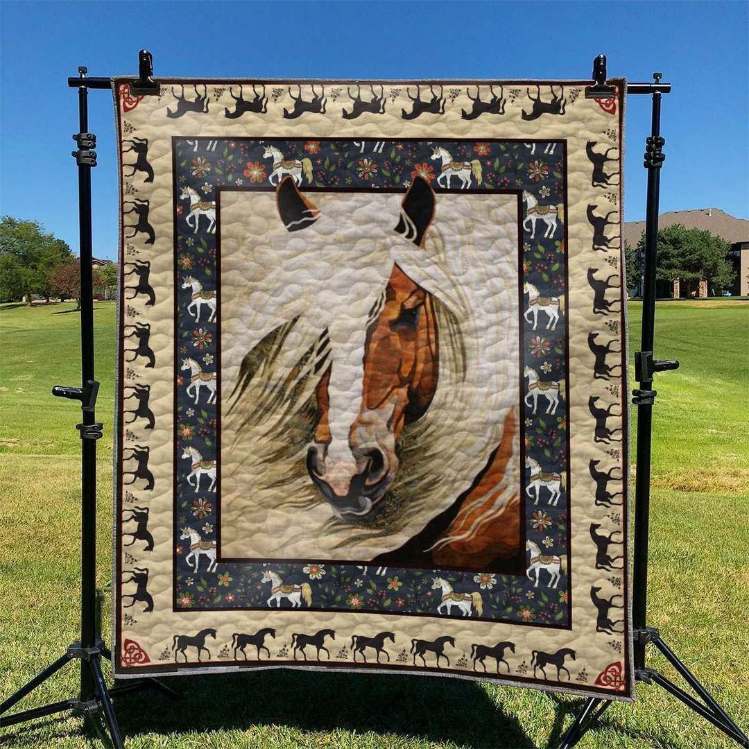 Horse Flower GS-CL-KC2406 Quilt Blanket