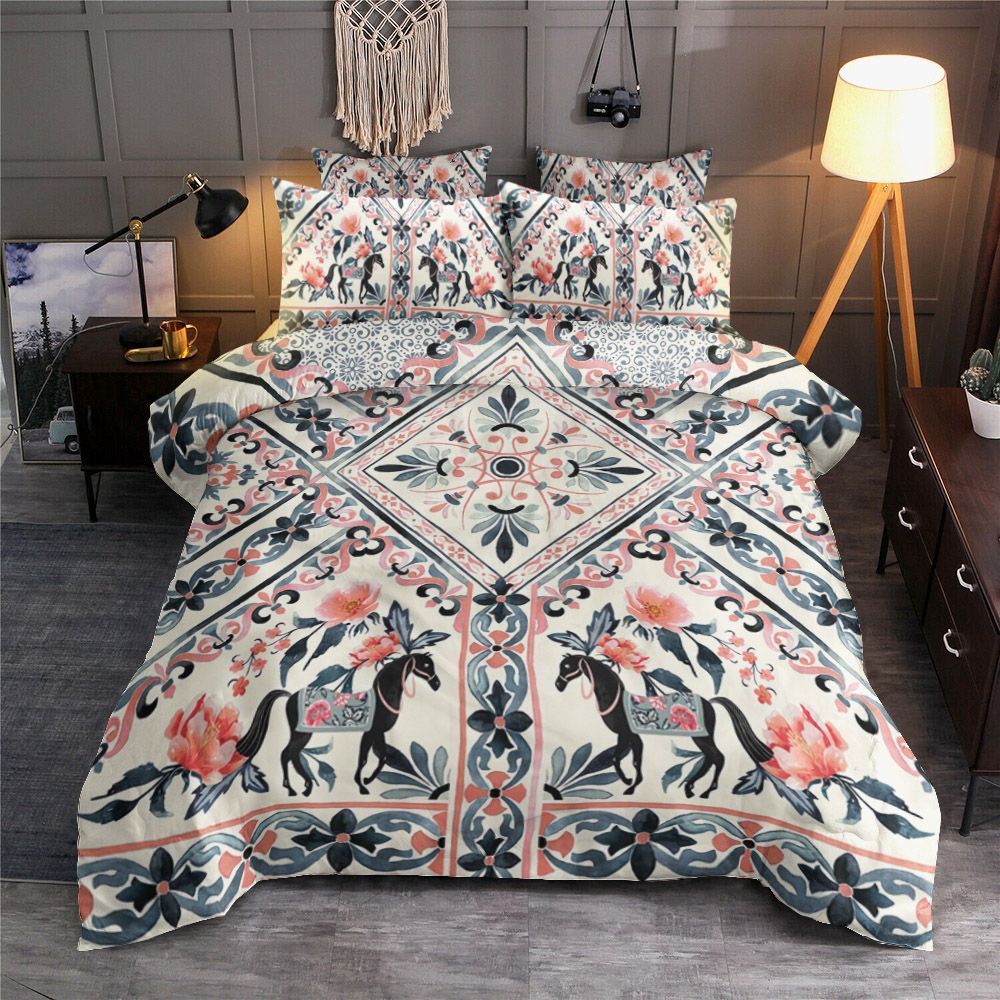 Horse Flower Bedding Set