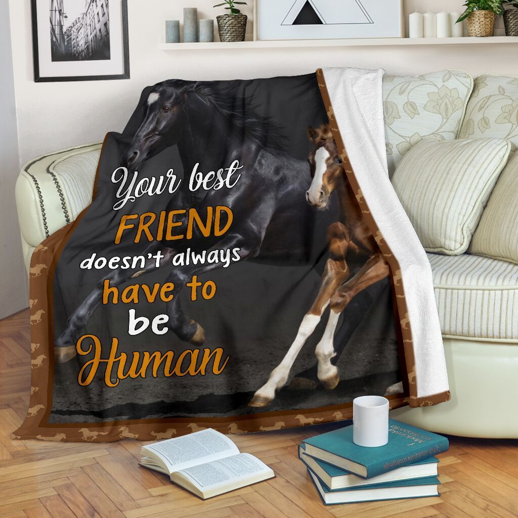 Horse Friend Sherpa Fleece Blanket