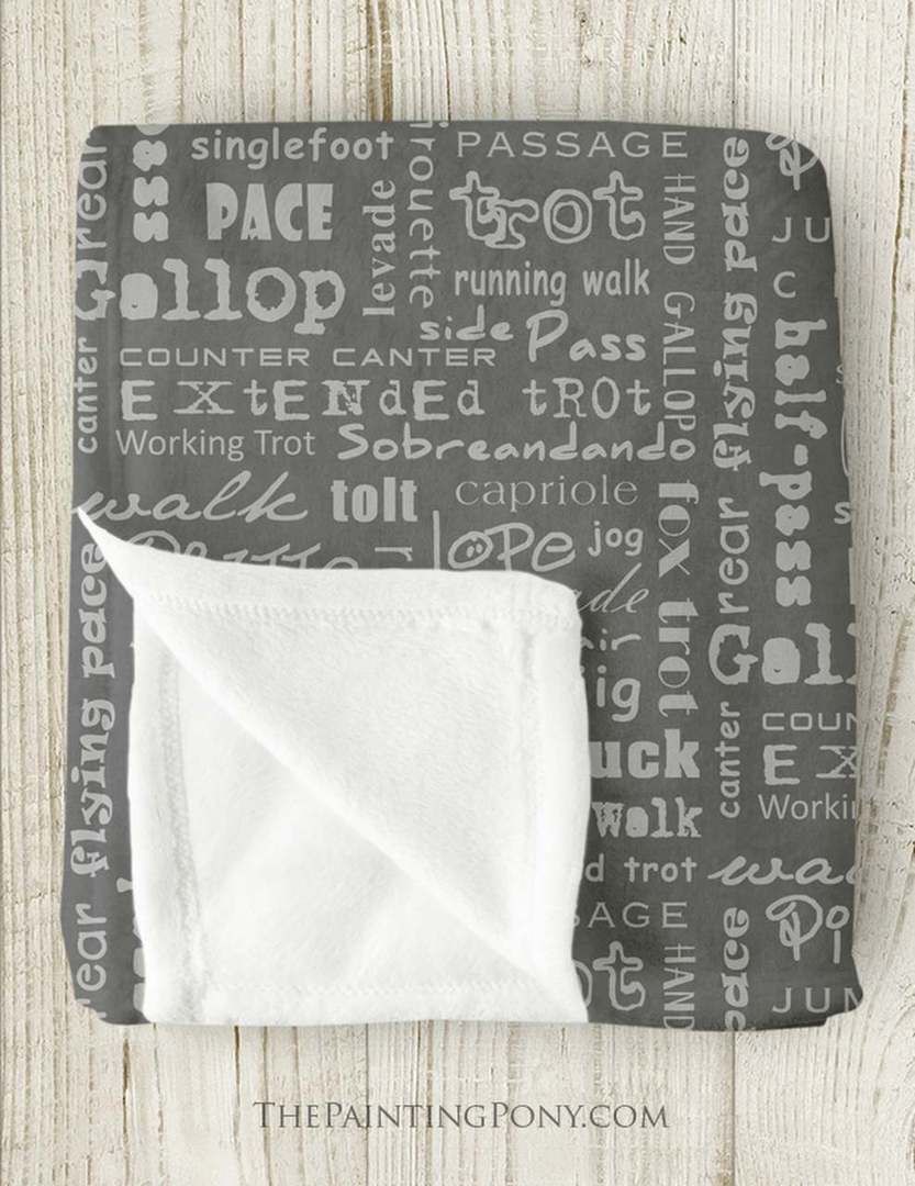 Horse Gaits Equestrian Sherpa Fleece Blanket