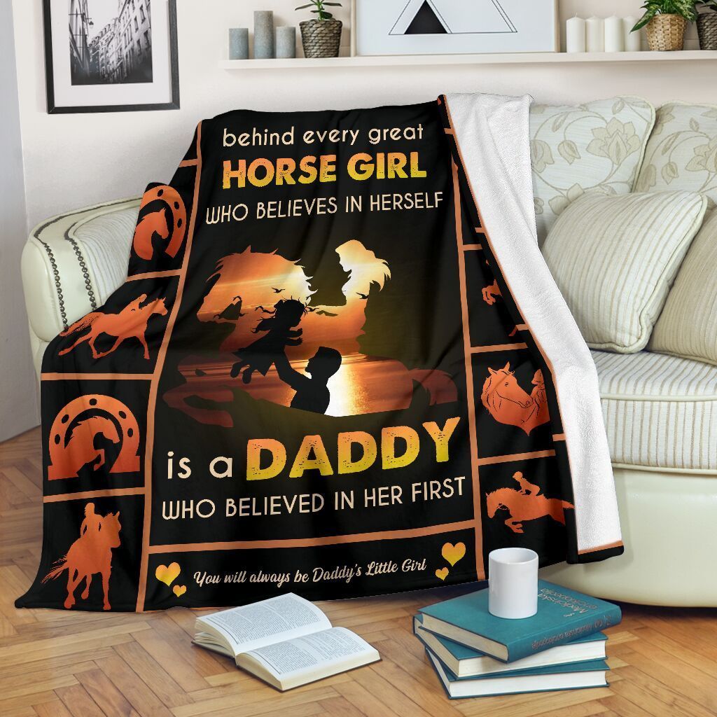 Horse Girl Sherpa Fleece Blanket