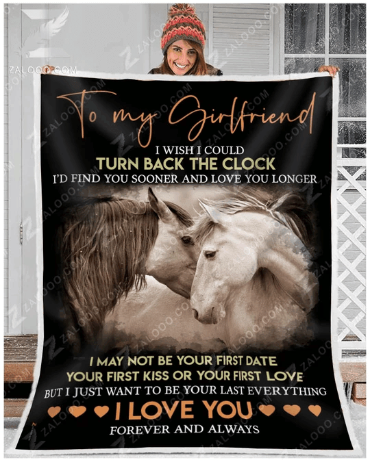 Horse Girlfriend Sherpa Fleece Blanket