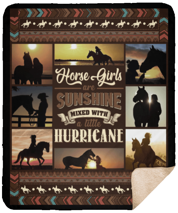 Horse Girls Sherpa Fleece Blanket