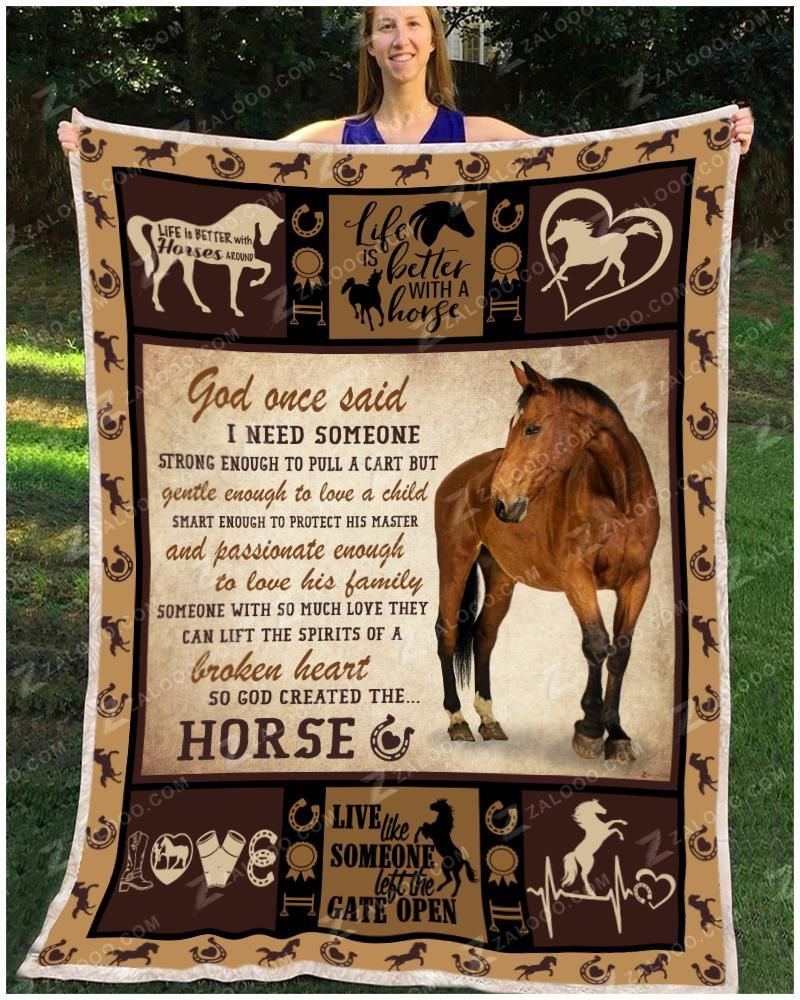 Horse God Once Said Sherpa Fleece Blanket