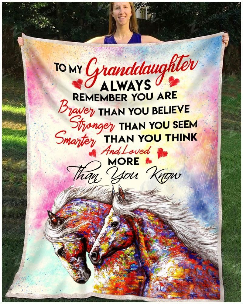 Horse Granddaughter You Are Loved More Than You Know Sherpa Fleece Blanket