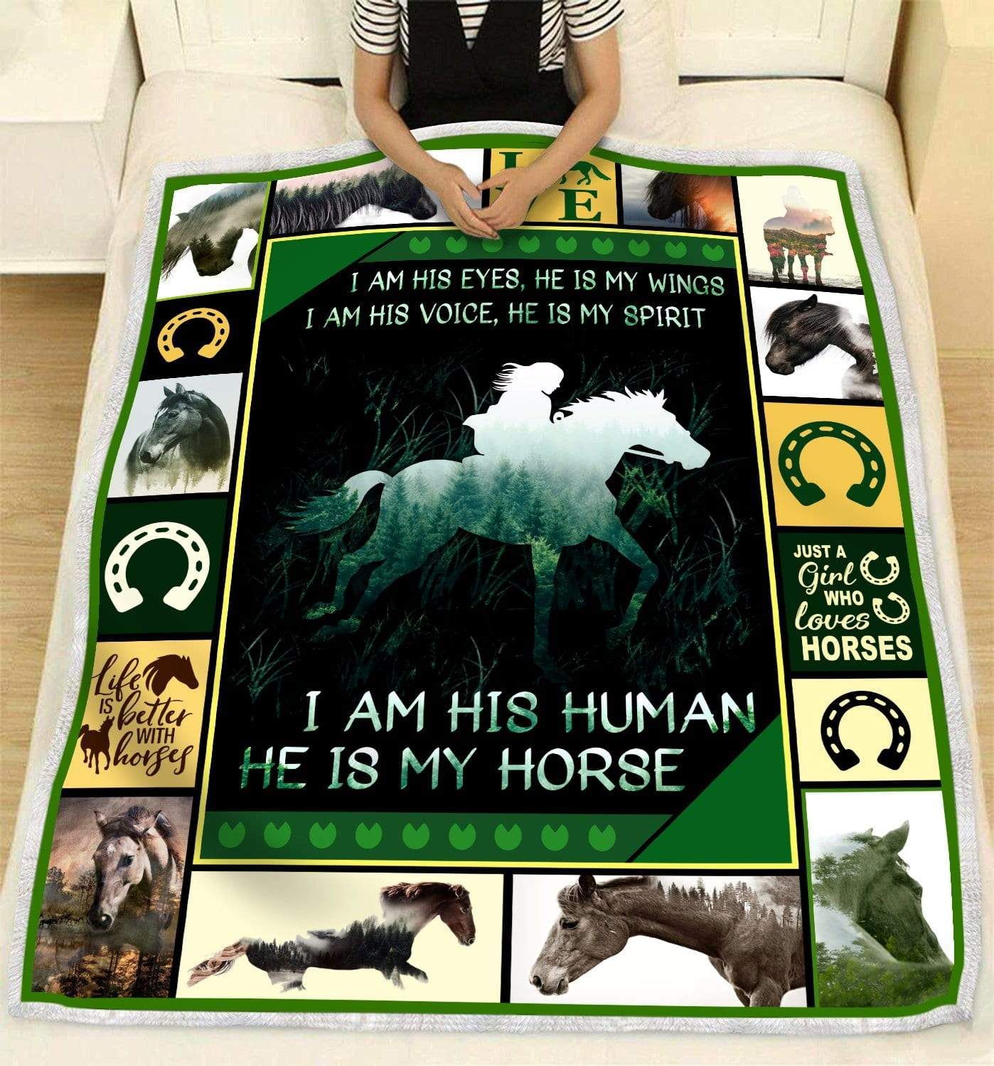 Horse He Is My Horse Sherpa Fleece Blanket