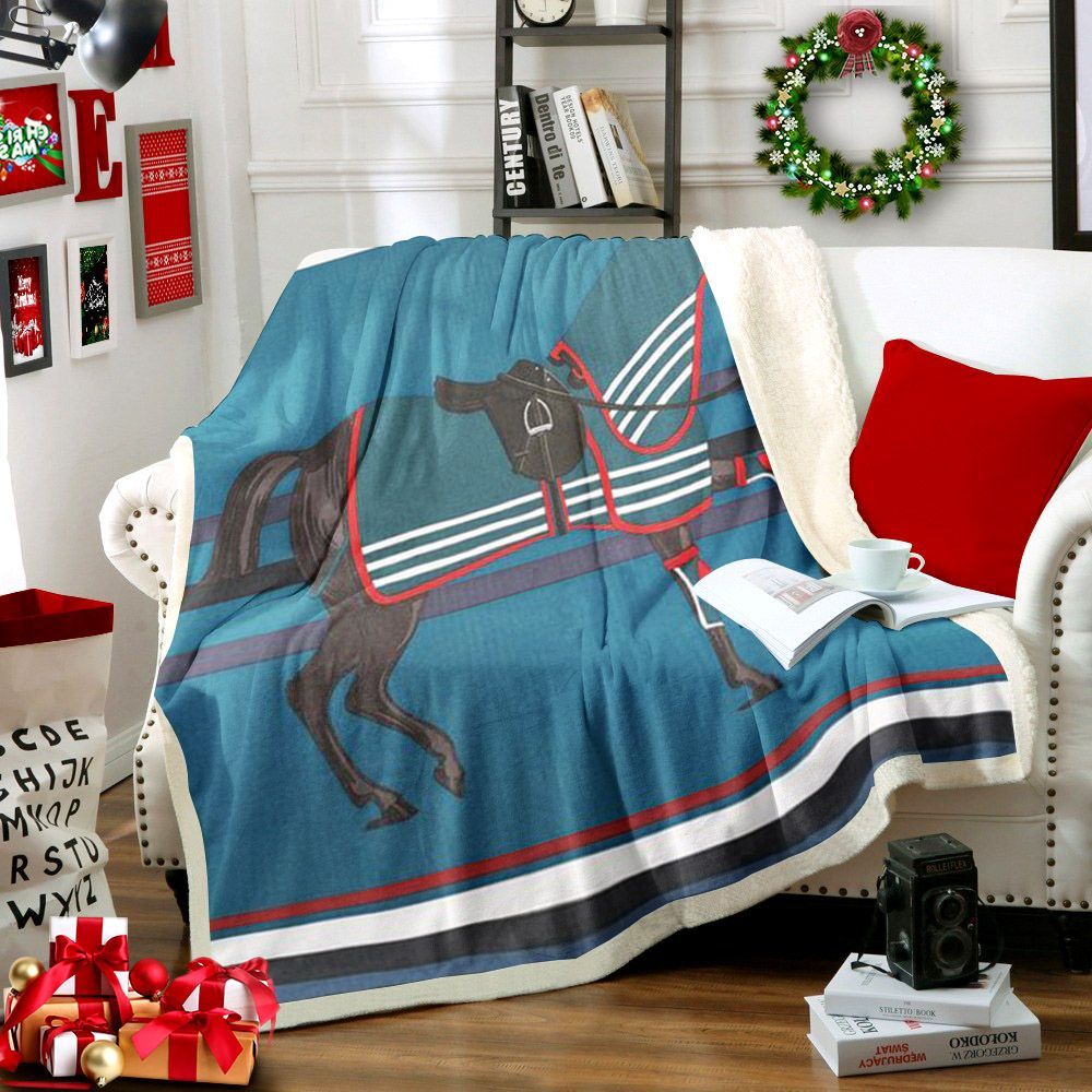 Horse Sherpa Fleece Blanket