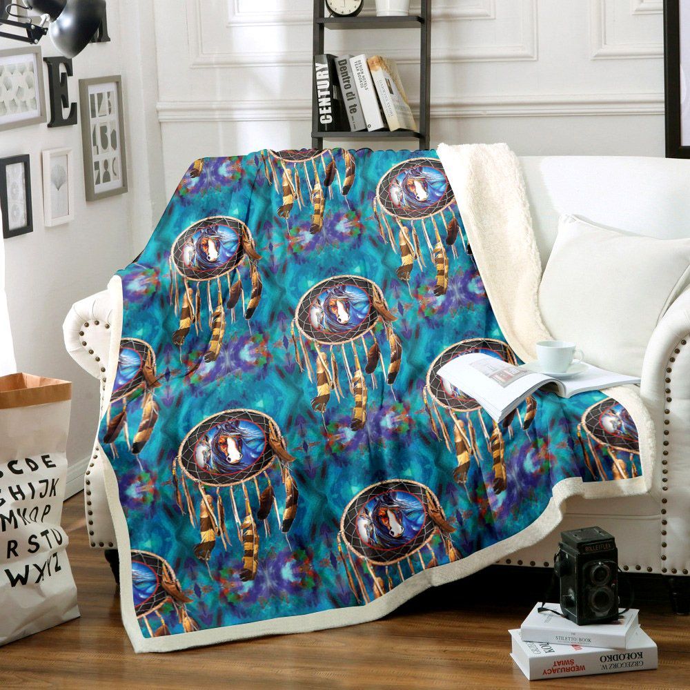 Horse Sherpa Fleece Blanket