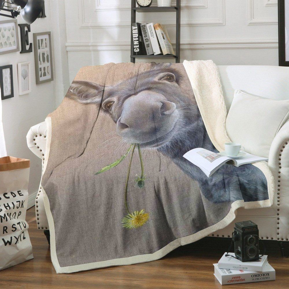 Horse Sherpa Fleece Blanket